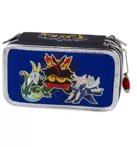 ASTUCCIO POKEMON TRIPLO DI COLORE BLU – TRE CERNIERE