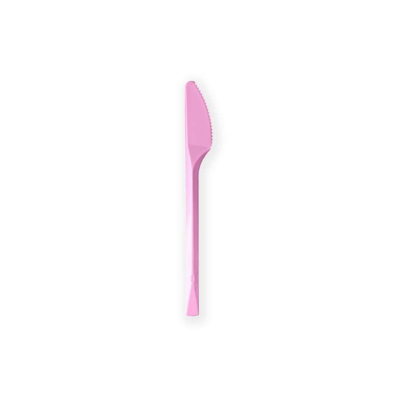 COLTELLI ROSA DI PLASTICA - 20 PZ
