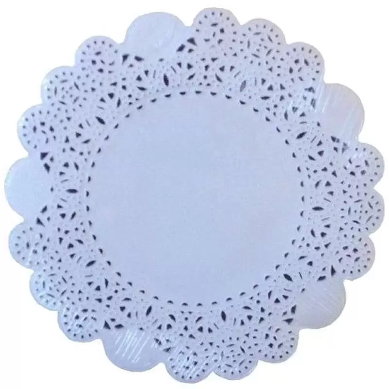 CENTRINI DI CARTA SOTTO TORTA EFFETTO PIZZO - COLORE BIANCO