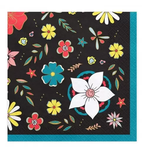 TOVAGLIOLI DIA DE LOS MUERTOS - NERI CON FIORI COLORATI 20 PZ