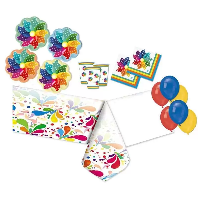 KIT N.4 GIRANDOLA MULTICOLOR – ACCESSORI TAVOLA FESTA FELICE