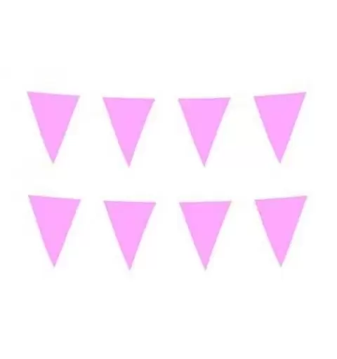 FESTONE BANDIERINE ROSA DI PLASTICA