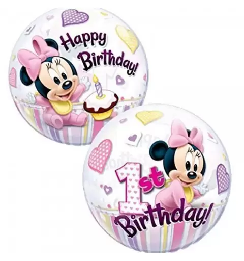 PALLONCINO BUBBLE MINNIE BABY - PRIMO COMPLEANNO