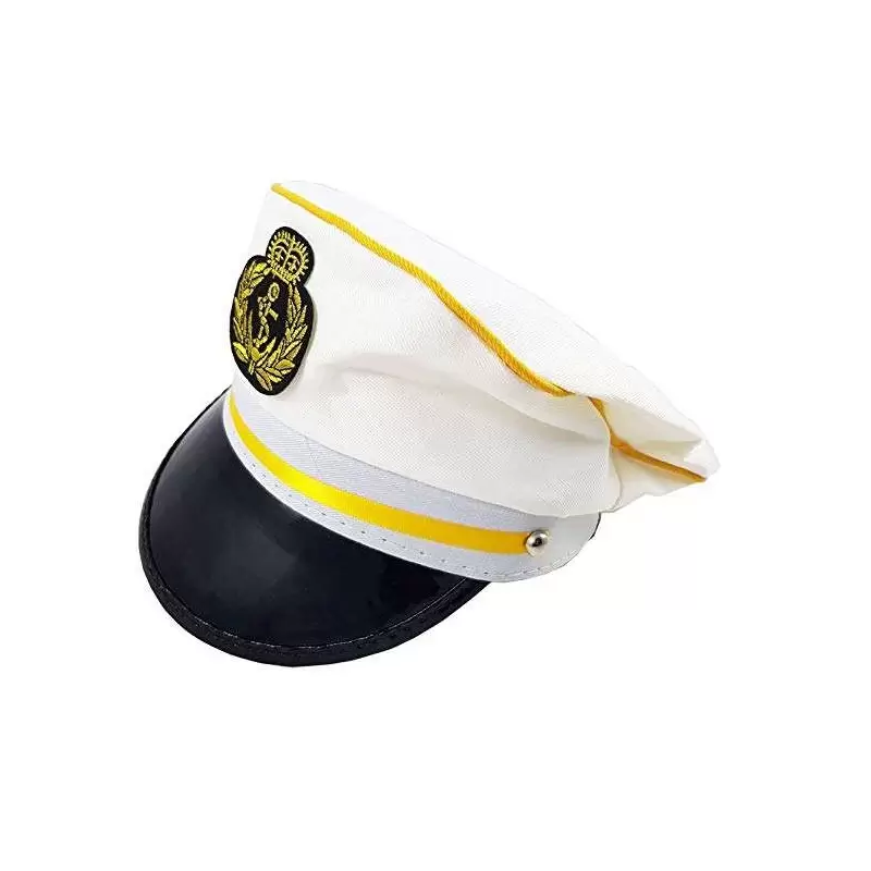 CAPPELLO CAPITANO DI MARINA – BIANCO CON STEMMA DORATO