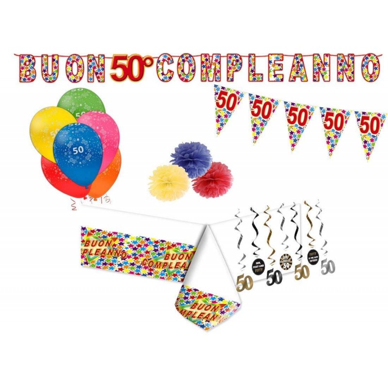 Addobbi e decorazioni per compleanno di 50 anni - set party