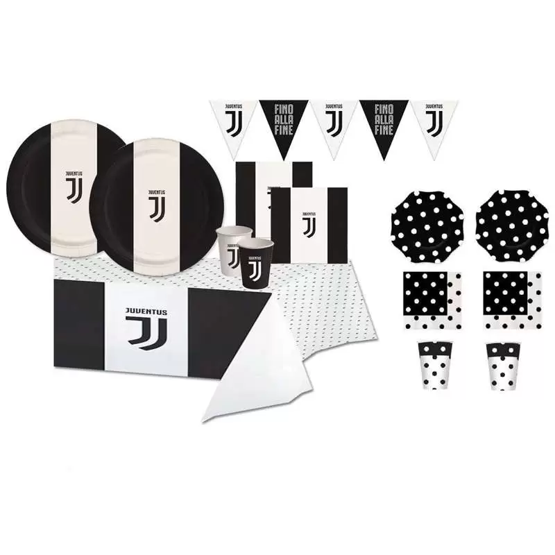 KIT N.28 JUVENTUS - ACCESSORI TAVOLA BIANCO NERI