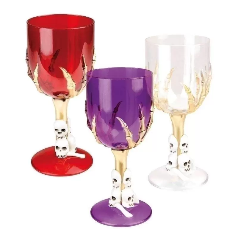 CALICI COLORATI CON TESCHI E ARTIGLI - ACCESSORI SPETTRALI HALLOWEEN