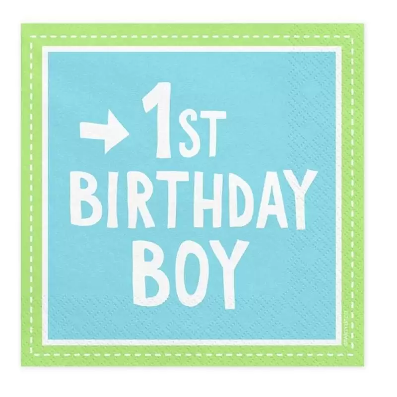 TOVAGLIOLI PRIMO COMPLEANNO CELESTE - 1 ST BIRTHDAY BOY 20 PZ