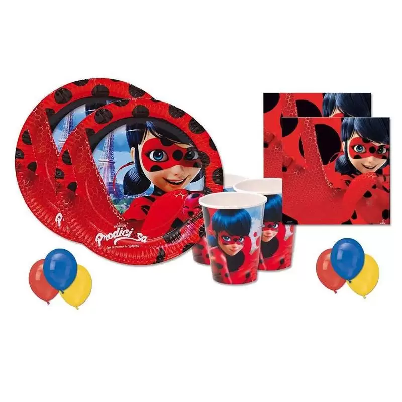 KIT N.22 LADYBUG – COORDINATO FESTA PER 8 PERSONE