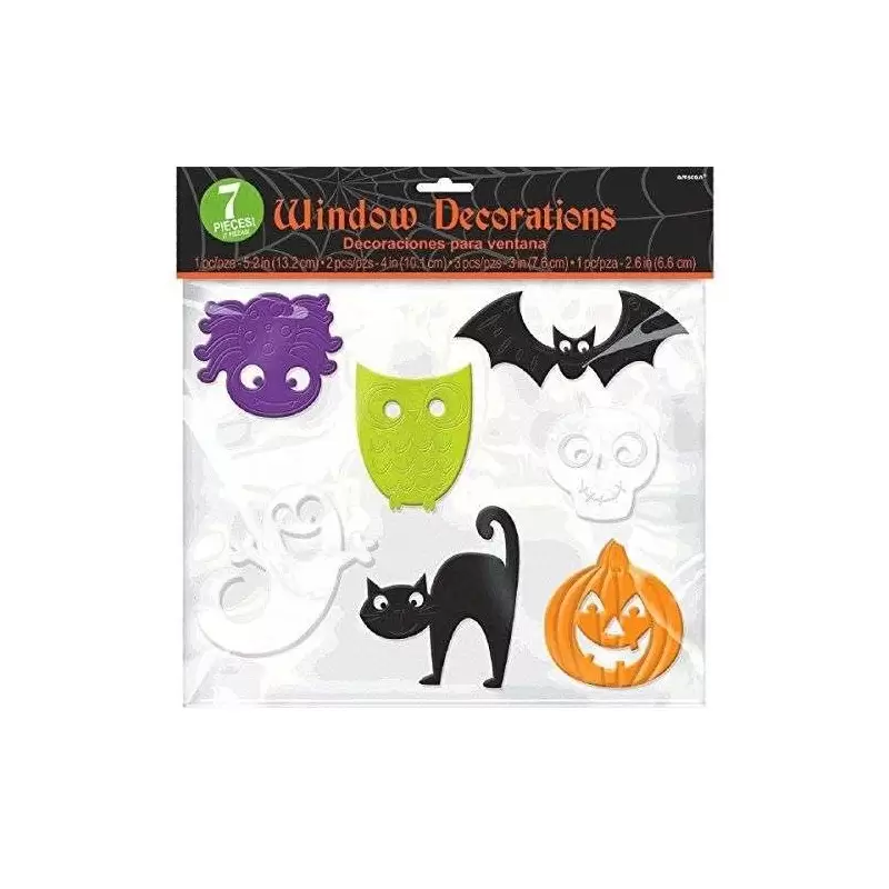 ADESIVI HALLOWEEN PER FINESTRE - UNA CONFEZIONE DA 7 STICKERS