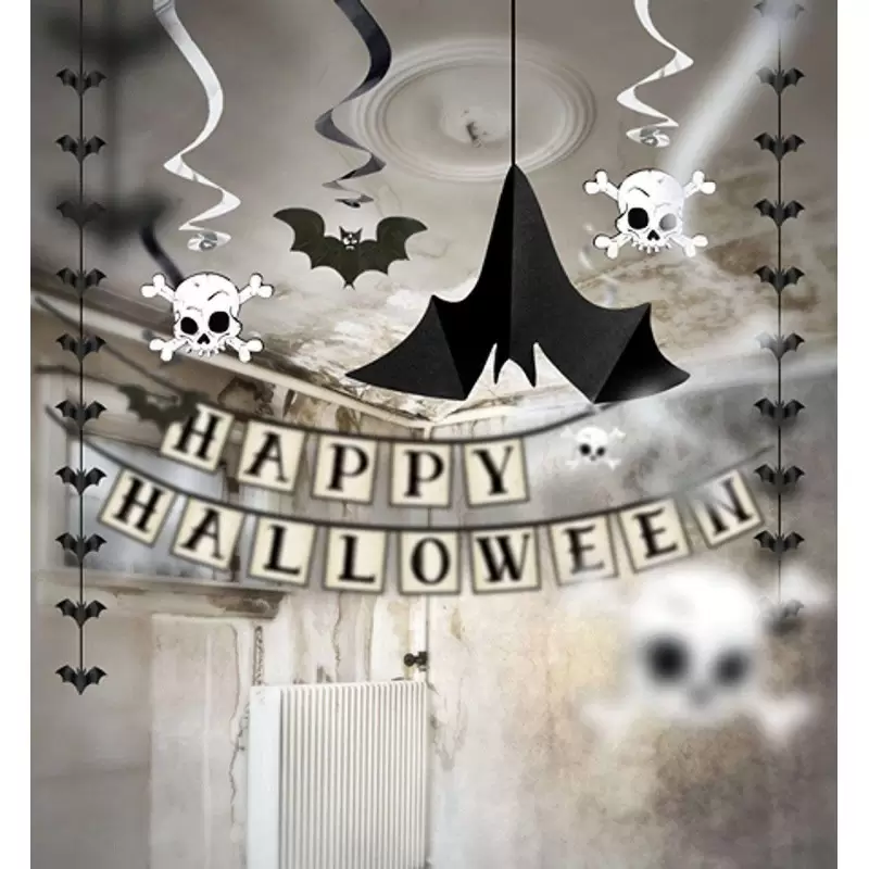 PIPISTRELLI NERI DI CARTA PENDENTI – FESTONI HALLOWEEN