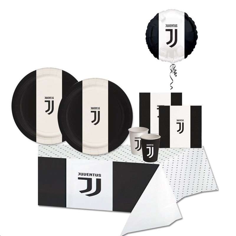 Kit n.10 juventus - accessori tavola per tifosi bianco neri