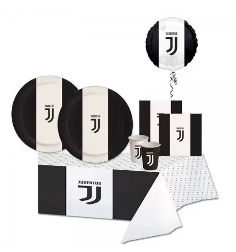 KIT N.10 JUVENTUS - ACCESSORI TAVOLA PER TIFOSI BIANCO NERI