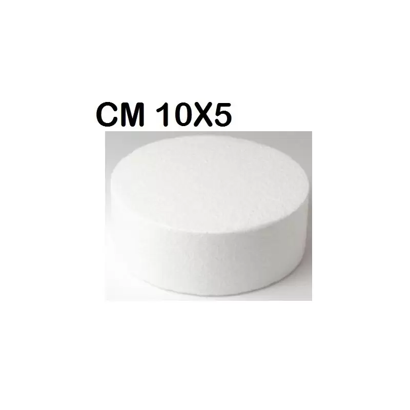 2 X BASE POLISTEROLO CERCHIO CM 10 X 5 PER DOLCI ESPOSIZIONI