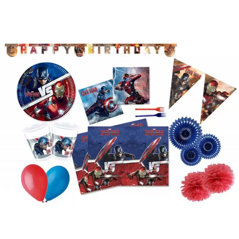 KIT N.62 AVENGERS CIVIL WAR – ADDOBBI FESTA IRON MAN E CAPITAN AMERICA