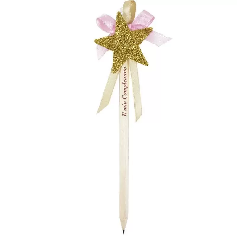 MATITE CON STELLINE GLITTER - SEGNAPOSTO COMPLEANNO