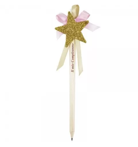 MATITE CON STELLINE GLITTER - SEGNAPOSTO COMPLEANNO