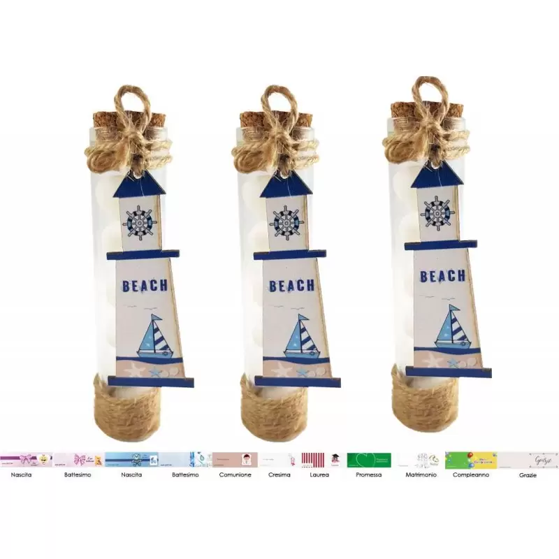 BOMBONIERE STILE MARINO – PROVETTE E DECORAZIONE FARO 12 PZ