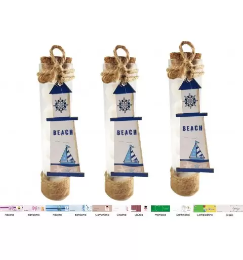 BOMBONIERE STILE MARINO – PROVETTE E DECORAZIONE FARO 12 PZ