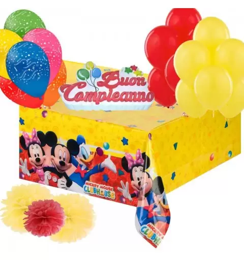KIT TAVOLO TORTA TOPOLINO – ADDOBBI PER FESTA A TEMA MICHEY MOUSE