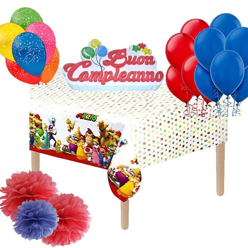 Super Mario Tovaglia di Plastica Festa Compleanno Palloncino