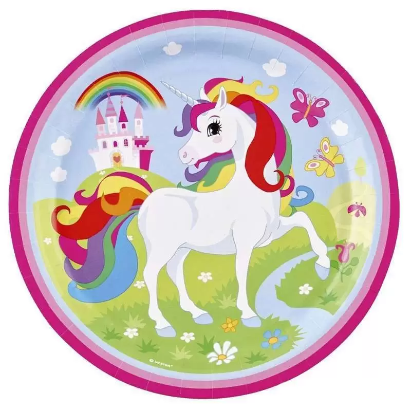 KIT N.30 UNICORNO ARCOBALENO - ACCESSORI TAVOLA PER BAMBINI