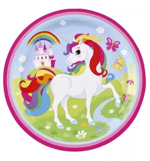 KIT N.30 UNICORNO ARCOBALENO - ACCESSORI TAVOLA PER BAMBINI