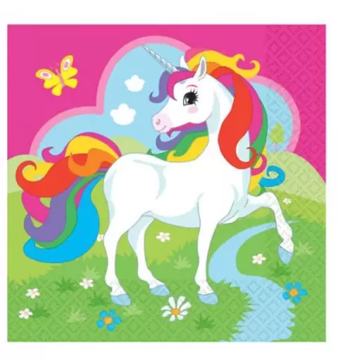 KIT N.30 UNICORNO ARCOBALENO - ACCESSORI TAVOLA PER BAMBINI