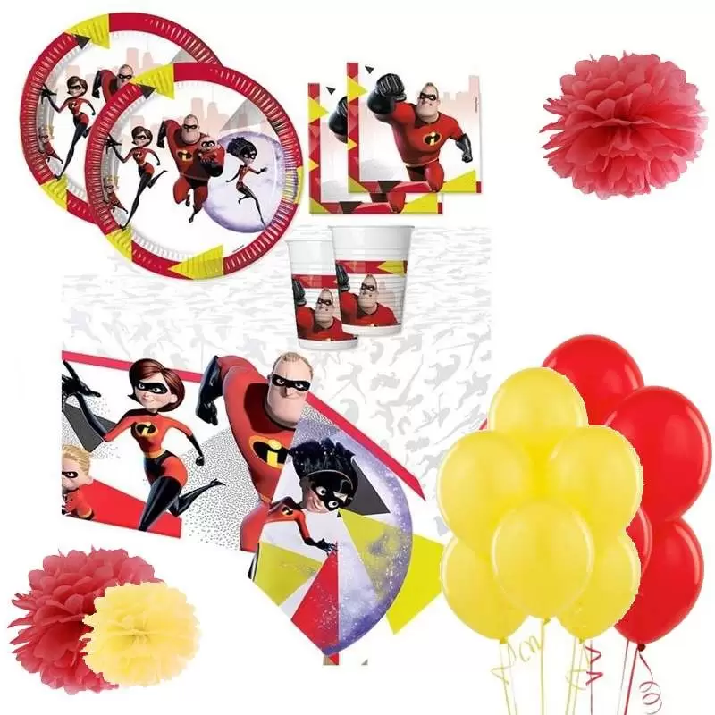 KIT N.49 GLI INCREDIBILI – SET TAVOLA FAMIGLIA DI SUPER EROI
