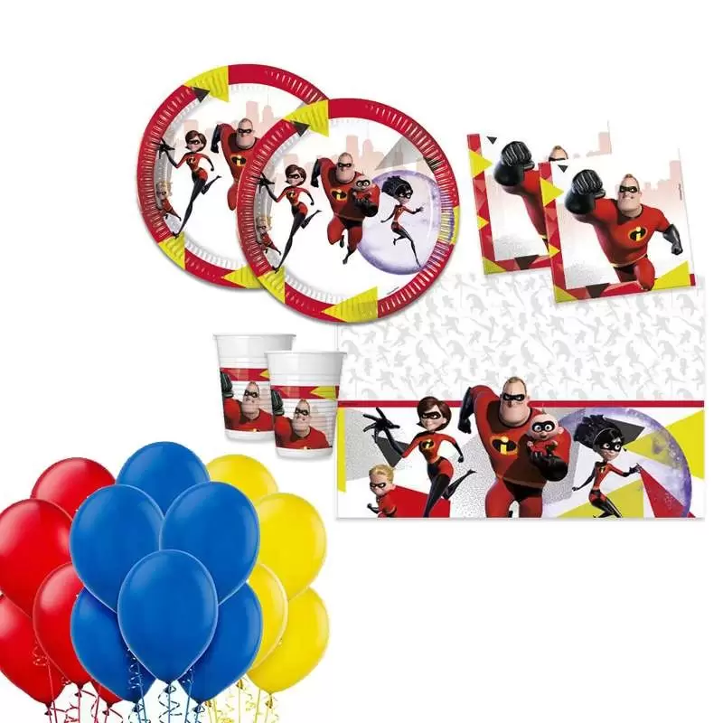 KIT N.4 GLI INCREDIBILI – ACCESSORI TAVOLA FAMIGLIA DI SUPEREROI