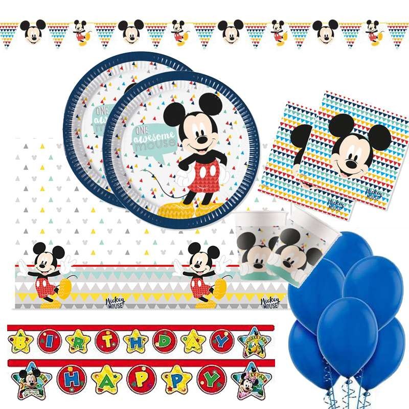 KIT N.27 TOPOLINO AWESOME – COORDINATO PARTY 32 PERSONE