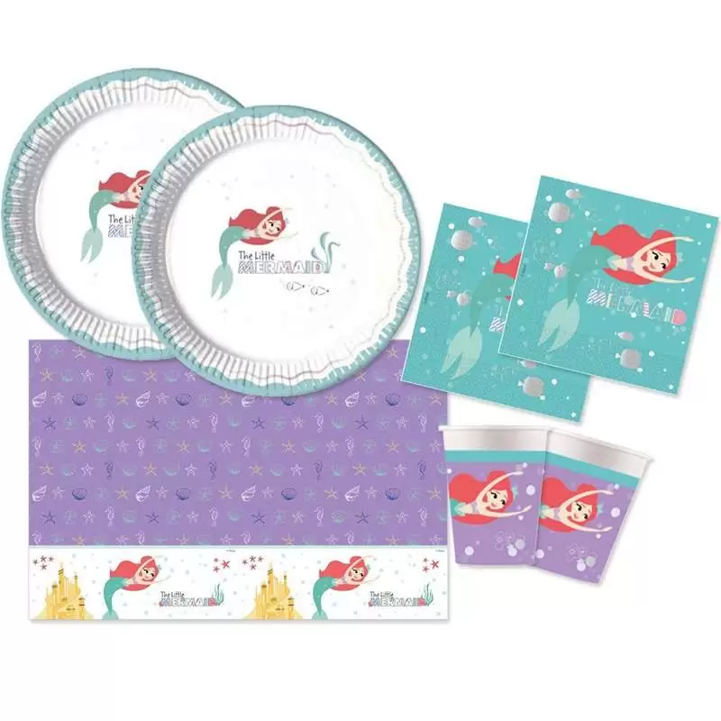 KIT N.3 ARIEL UNDER THE SEA – COORDINATO TAVOLA LA SIRENETTA