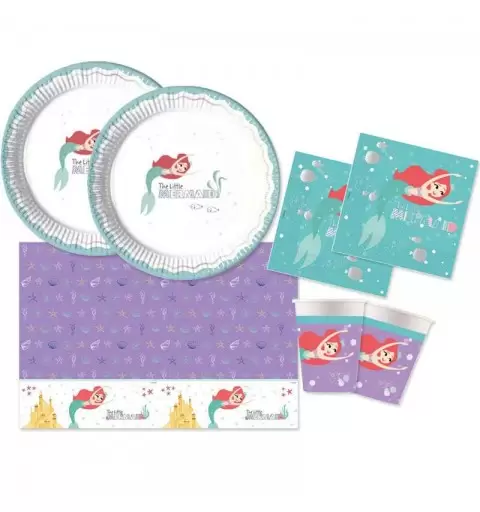 KIT N.3 ARIEL UNDER THE SEA – COORDINATO TAVOLA LA SIRENETTA