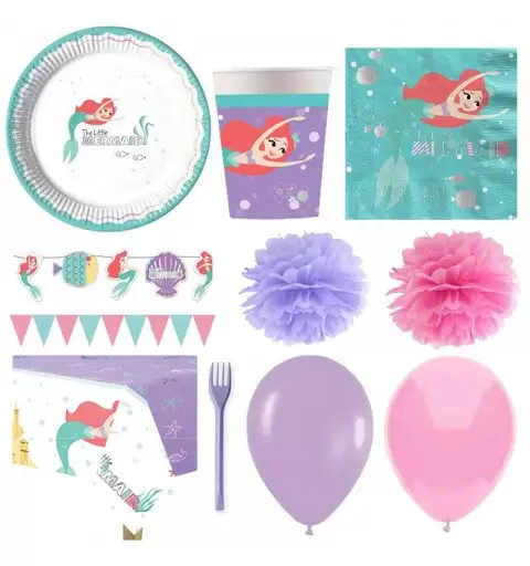 KIT N.54 ARIEL UNDER THE SEA – ARTICOLI FESTA A TEMA LA SIRENETTA