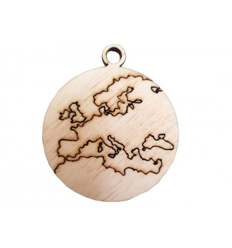 DECORAZIONI MAPPAMONDO DI LEGNO - 24 PZ