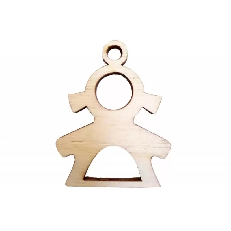 DECORAZIONI IN LEGNO BIMBA - 24 PZ