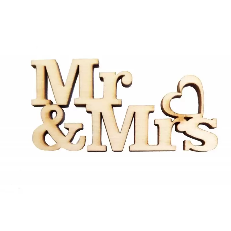 DECORAZIONI IN LEGNO MR&MRS – 24 PZ