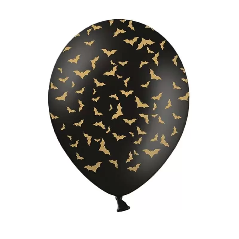 PALLONCINI NERI CON PIPISTRELLI ORO – 25 PZ