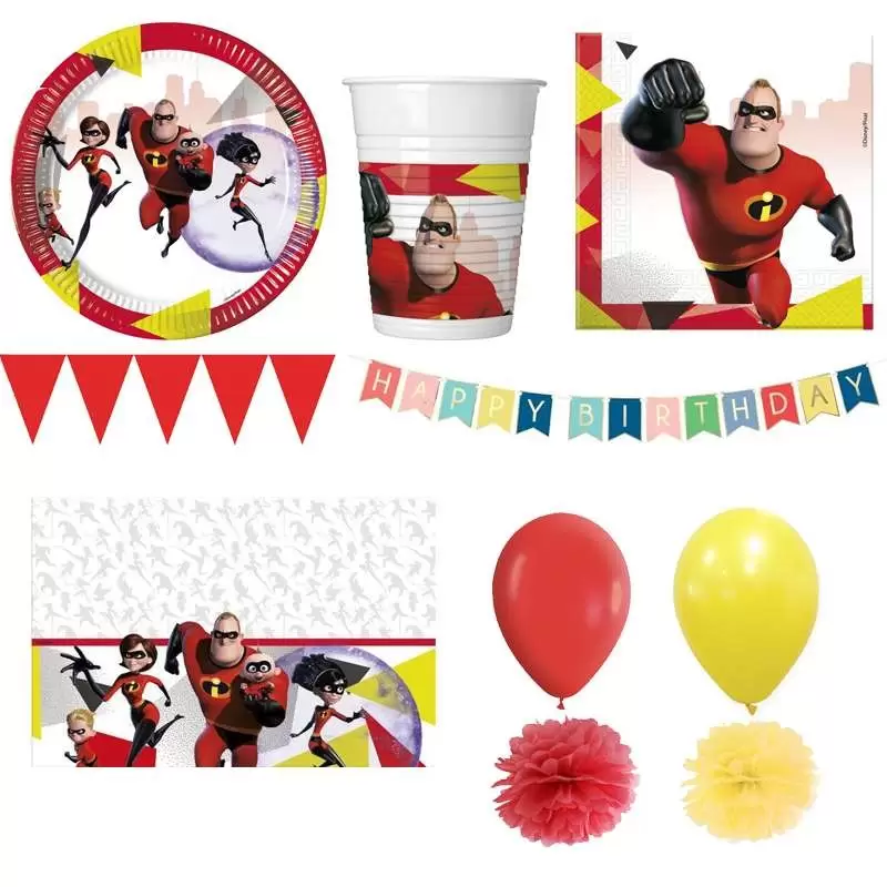 KIT N.46 GLI INCREDIBILI – ARTICOLI PER FESTA A TEMA SUPEREROI