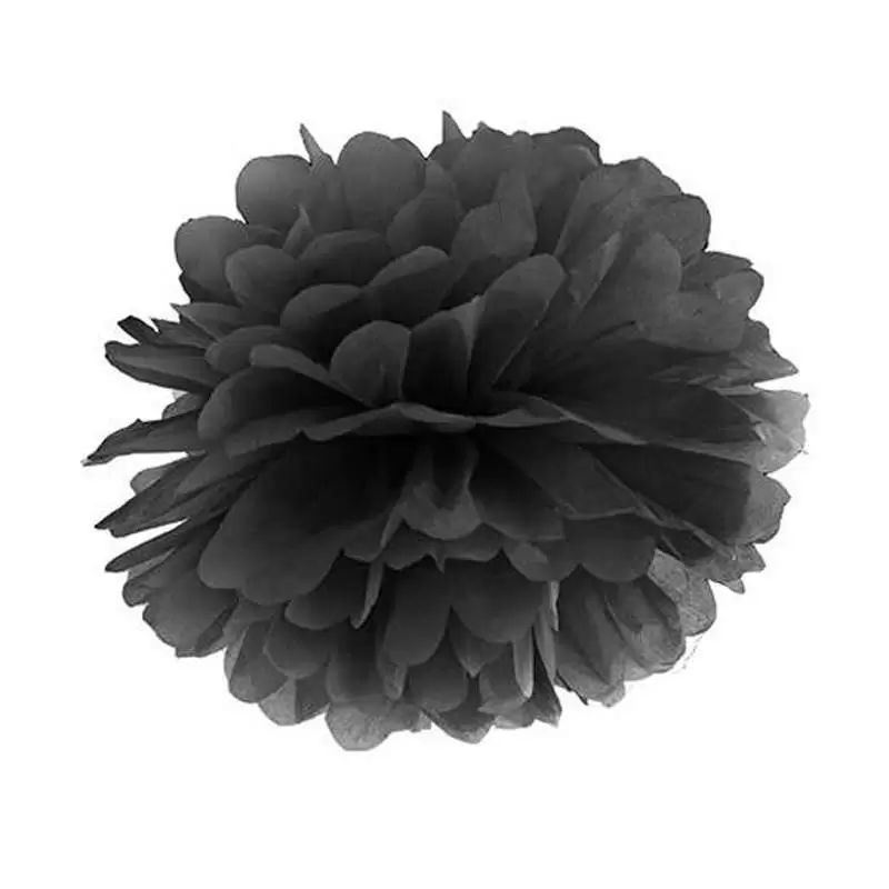 FLUFFY NERO POM PON IN CARTA – 12 PZ
