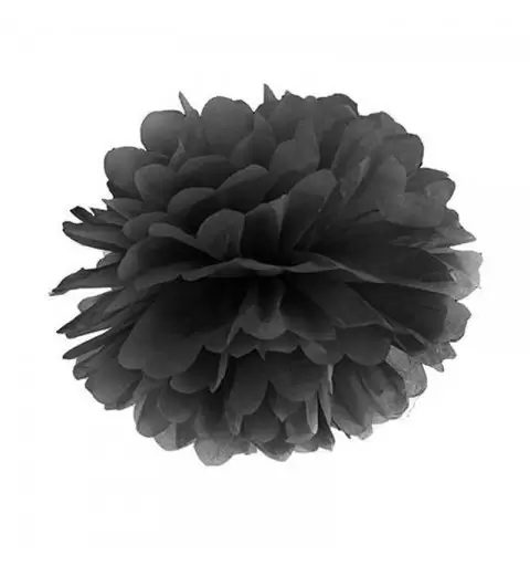 FLUFFY NERO POM PON IN CARTA – 12 PZ
