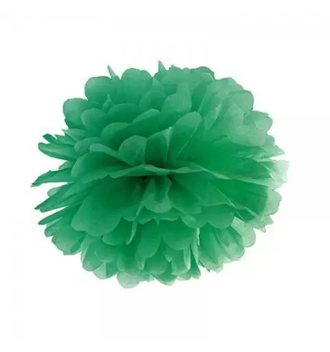 FLUFFY VERDE PRATO POM PON IN CARTA - 12 PZ