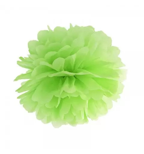 FLUFFY VERDE CHIARO POM PON IN CARTA - 12 PZ