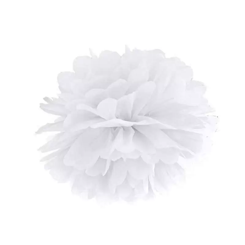 FLUFFY BIANCO DI CARTA POM PON - 12 PZ