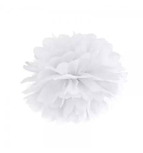 FLUFFY BIANCO DI CARTA POM PON - 12 PZ