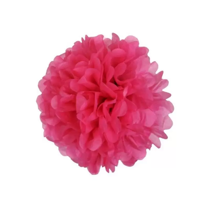 FLUFFY FUCSIA POM PON IN CARTA - 12 PZ
