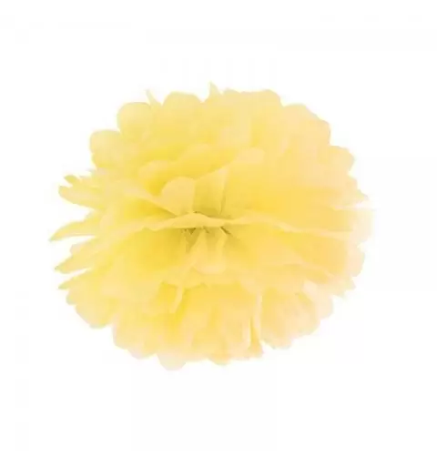 FLUFFY GIALLO POM PON IN CARTA - 12 PZ