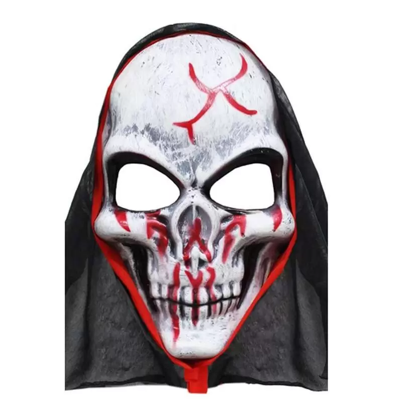MASCHERA MORTE CON CAPPUCCIO – TESCHIO INSANGUINATO