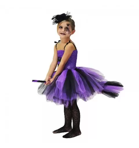COSTUME STREGA - VESTITO DA STREGHETTA PER BAMBINA