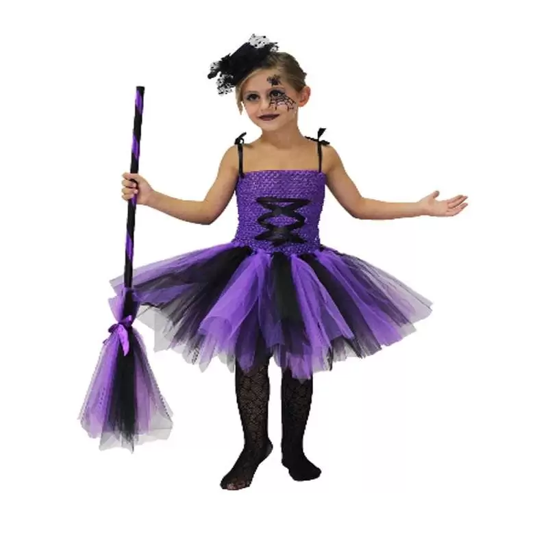 COSTUME STREGA - VESTITO DA STREGHETTA PER BAMBINA